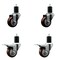 Service Caster 3'' SS Maroon Poly Swivel 1-3/4'' Expanding Stem Caster Set 2 Total Lock Brakes, 4PK SCC-SSEXTTL20S314-PPUB-MRN-2-S-2-134 - alternate 1